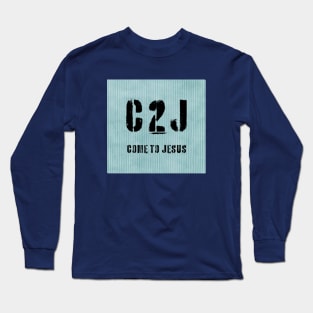 C2J Come To Jesus Matthew 11:28 - stripes Long Sleeve T-Shirt